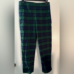 Chaps Green and Navy Plaid Ankle Pants